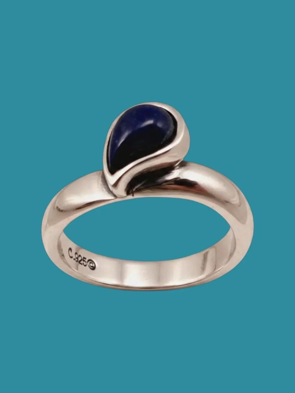 Carolyn Pollack Sterling Silver Dark Blue Lapis Ring in size 5.25